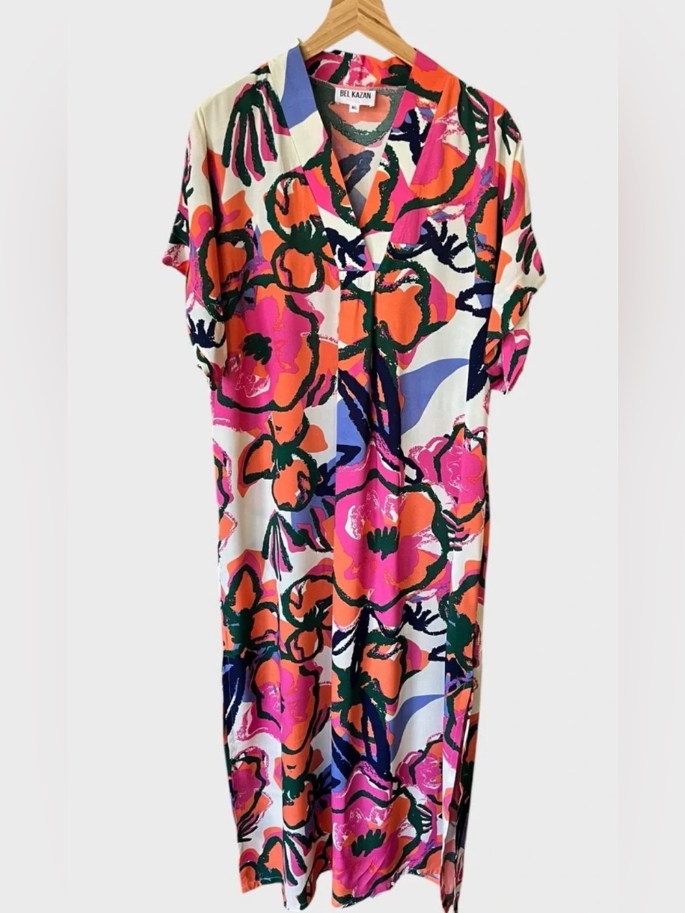 NWT Anthropologie x Bel Kazan Poppy Floral Kaftan Maxi Dress Size M/L